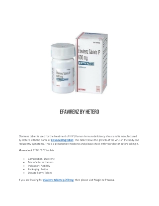 Efavirenz tablets ip 200 mg
