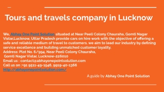 Tours and travels company in Lucknow