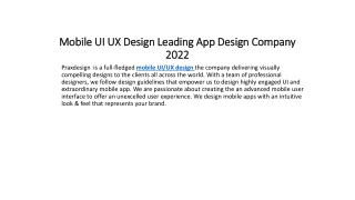 Mobile UI UX Design Leading App Design Company