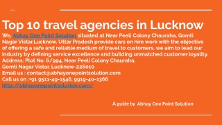 Top 10 travel agencies in Lucknow