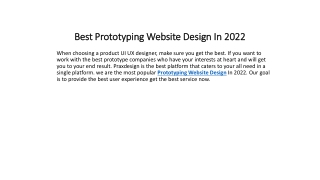 Best Prototyping Website Design In 2022
