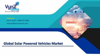 Global Solar Powered Vehicles Market – Analysis and Forecast (2021-2027)
