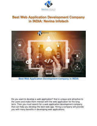 Best Web Application Development Company in INDIA: Nevina Infotech