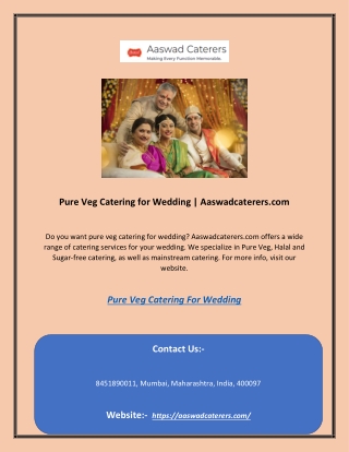 Pure Veg Catering for Wedding | Aaswadcaterers.com