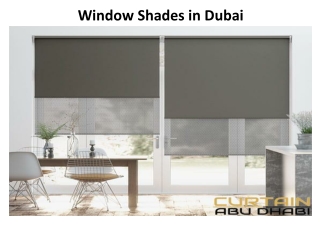 Window Shades in Abu Dhabi
