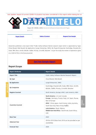 Public Safety Software Market Report | Global Forecast To 2028