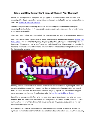 Online Free Rummy Card Game