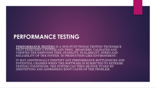 Performance testing