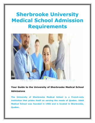 Sherbrooke University Medical School Admission Requirements