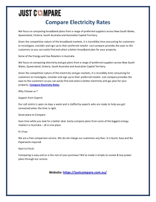 Compare Electricity Rates