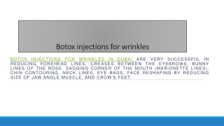 Botox injections for wrinkles