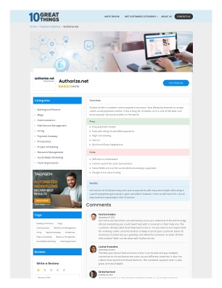 Authorize.net Reviews & Product Details | 10 Great Things