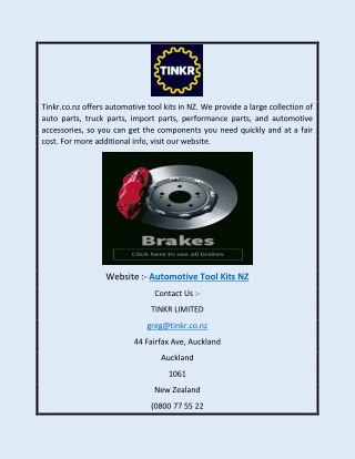 Automotive Tool Kits Nz | Tinkr.co.nz