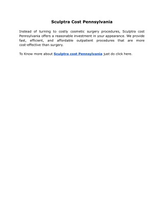 Sculptra Cost Pennsylvania