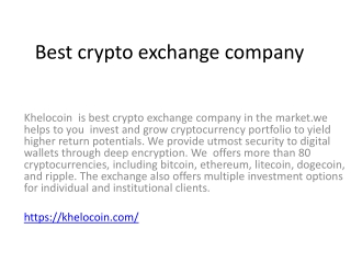 Best crypto exchange company