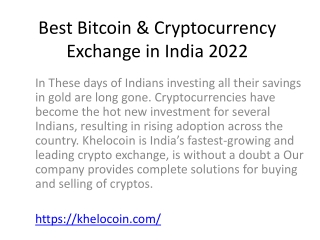 Best Bitcoin & Cryptocurrency Exchange in India 2022