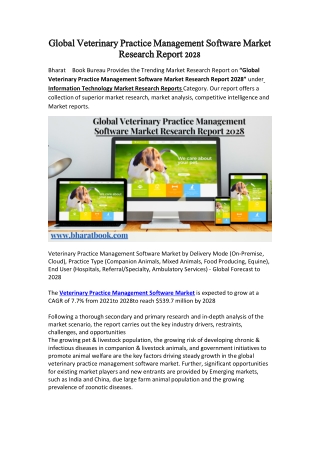 Global Veterinary Practice Management Software Market Research Report 2028