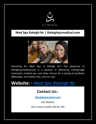 Med Spa Raleigh Nc | Raleighajcmedical.com