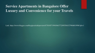 Service Apartments in Bangalore Offer Luxury and Convenience