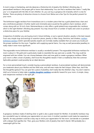 A Productive Rant About mothers necklace