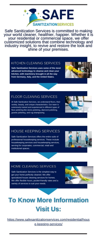 House Keeping Services - Safe Sanitization Services