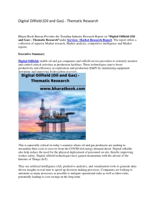 Digital Oilfield (Oil and Gas) - Thematic Research-converted