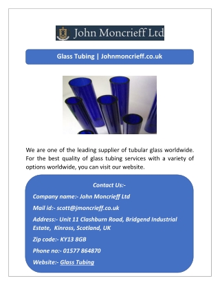 Glass Tubing | Johnmoncrieff.co.uk