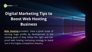 Digital Marketing Tips to Boost Web Hosting Business