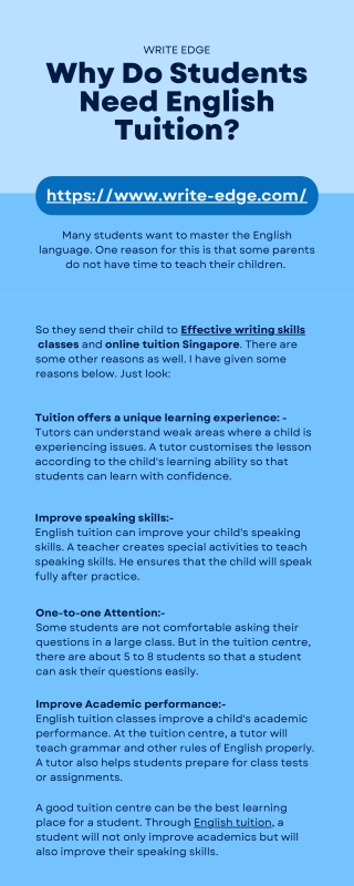 Why Do Students Need English Tuition
