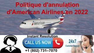 Politique d'annulation d'American Airlines en 2022
