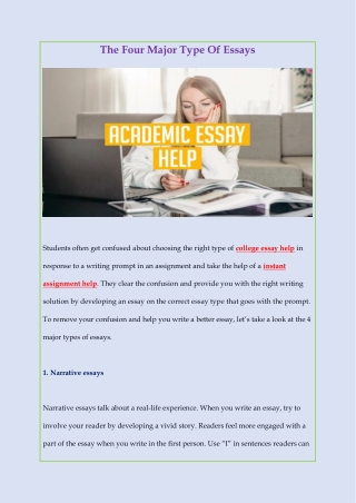 An Overview Of Four Major Types Of Essays