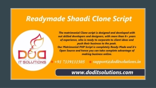 Shaadi Clone Script - Readymade Clone Script