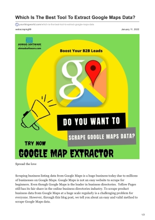 1Which Is The Best Tool To Extract Google Maps Data