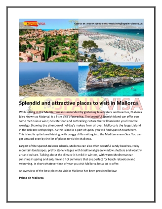 Splendid and attractive places to visit in Mallorca