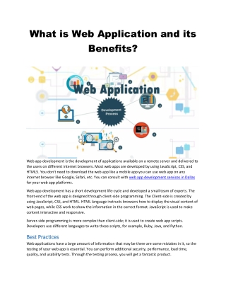 What is Web Application and its Benefits?