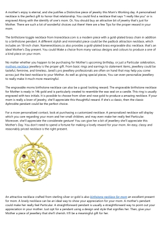 Watch Out: How mothers necklace Is Taking Over and What to Do About It
