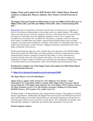 Global Supply Chain And Logistics For B2B Market