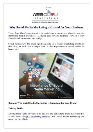 Why Social Media Marketing is Crucial for Your Business