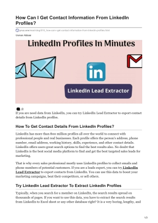 How Can I Get Contact Information From LinkedIn Profiles