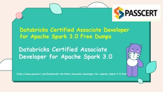 Databricks Certified Associate Developer for Apache Spark 3.0 Dumps