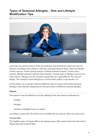 Seasonal Allergies - Pdf