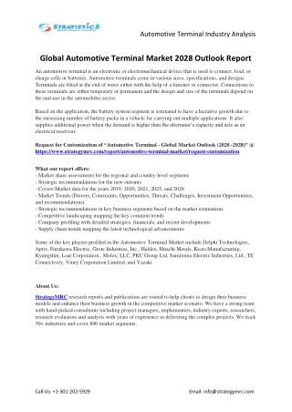 Automotive Terminal Market Forecasts to 2028