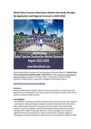 North Africa Tourism Destination Market Research Report 2022-2028
