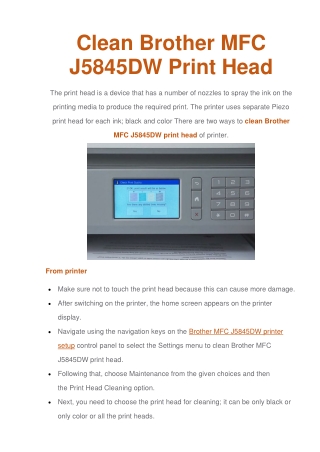2 Simple Methods To Clean Your Brother Print Head | Brother Mfc J5845dw Printer