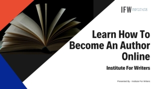 Learn How to Become an Author Online