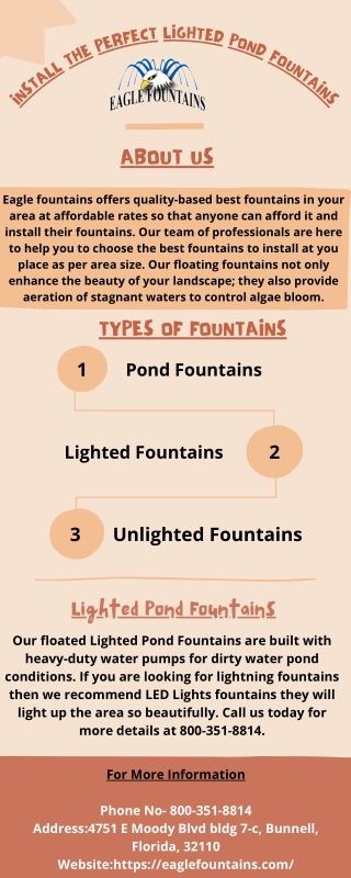 Install The Perfect Lighted Pond Fountains