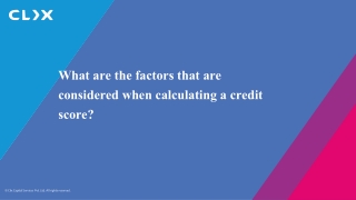 What are the factors that are considered when calculating a credit score
