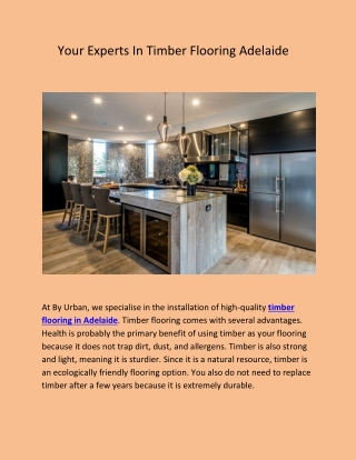 Your Experts In Timber Flooring Adelaide