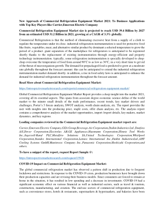 Commercial Refrigeration Equipment Market