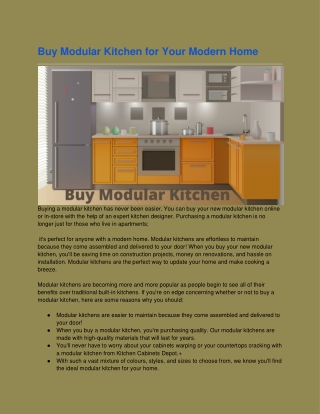 Buy Modular Kitchen for Your Modern Home